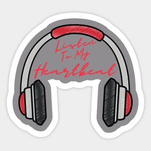 Listen to my Heartbeat [Earphone] Sticker